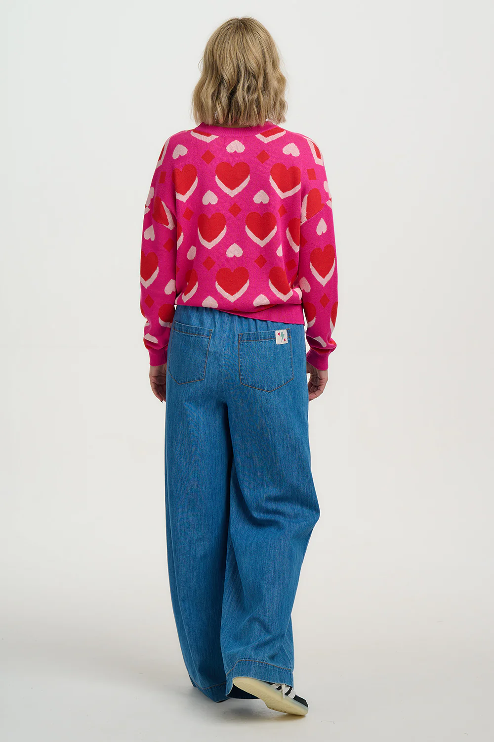 Andi Jumper - Pink, Geo Hearts - Image 4