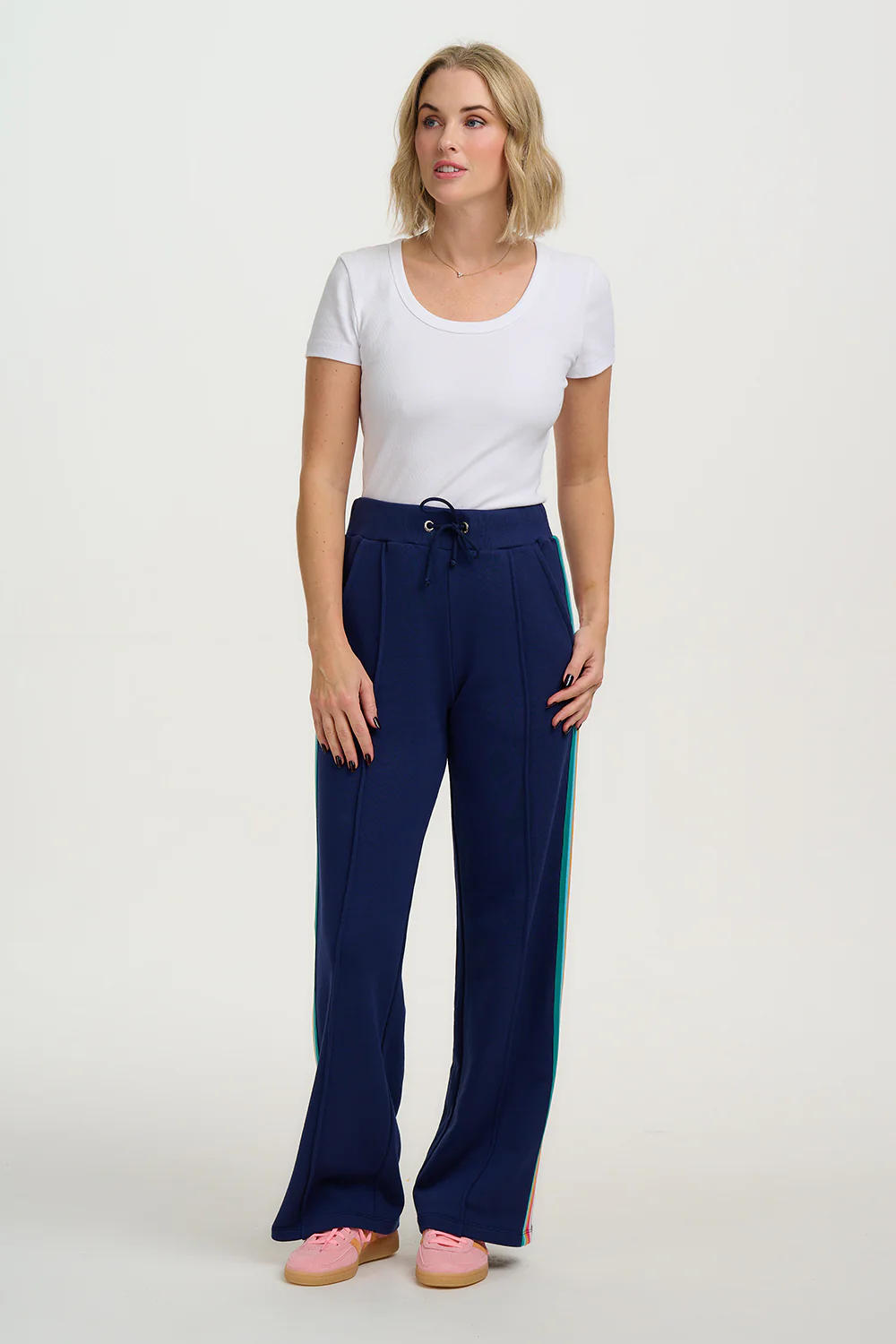 Enya Joggers - Navy, Rainbow Trim - Image 6
